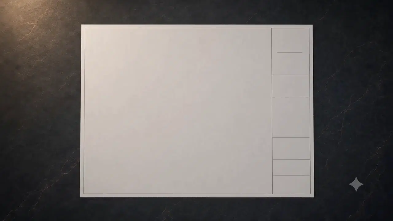 Floor plan animation frame showing plan, permit approval stamp, and 3D house